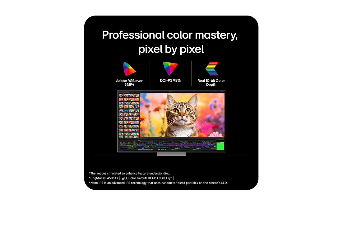 LG UltraFine™evo Nano IPS Negro 6K de 32'' con Thunderbolt™ 5, USP card: Every color nuance, fully realized, 32U990A-S, thumbnail 17