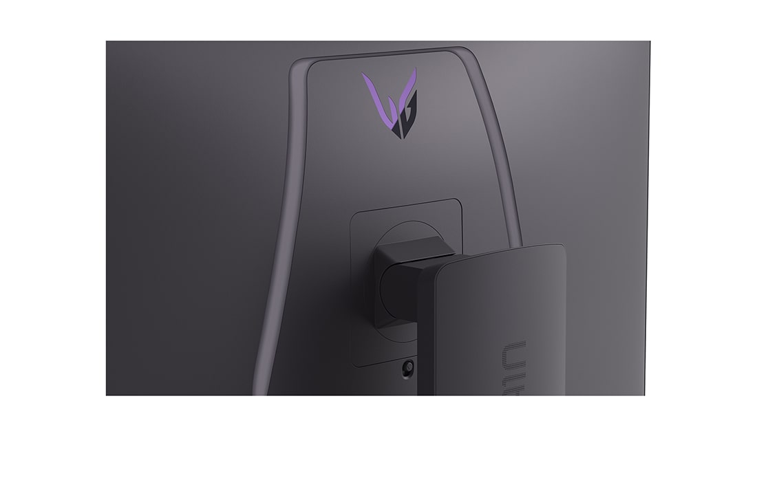 LG Monitor para juegos LG UltraGear™ GX8 OLED de 32'', 240 Hz, 4K UHD, close-up view of the rear emblem, 32GX870A-B, thumbnail 14