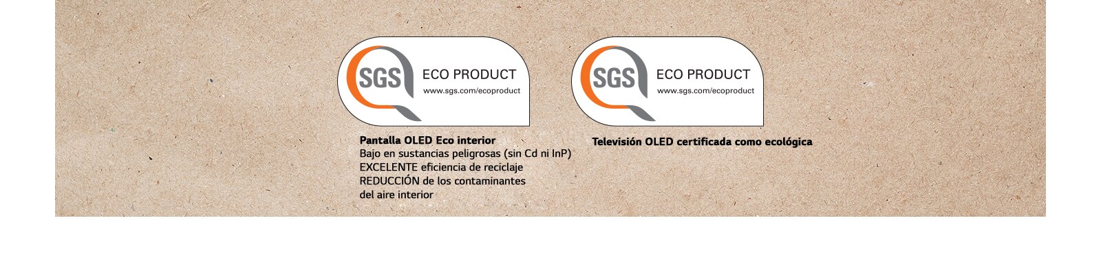 El logotipo de la certificación SGS en los paneles OLED y los televisores OLED.