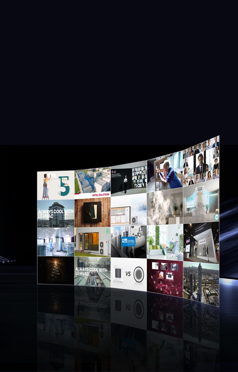 Las imágenes de LG HVAC Story se agrupan en una pantalla.
