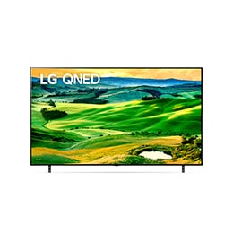 Televisor QNED de 4K y hay un gran campo verde abierto con muchas pendientes.  