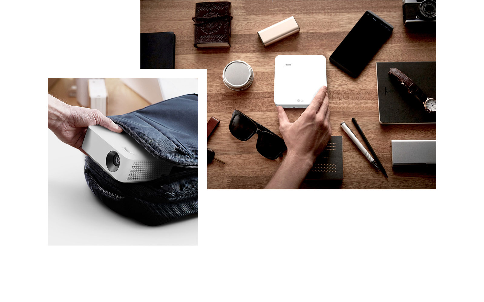 El proyector está diseñado para agarre con una sola mano.