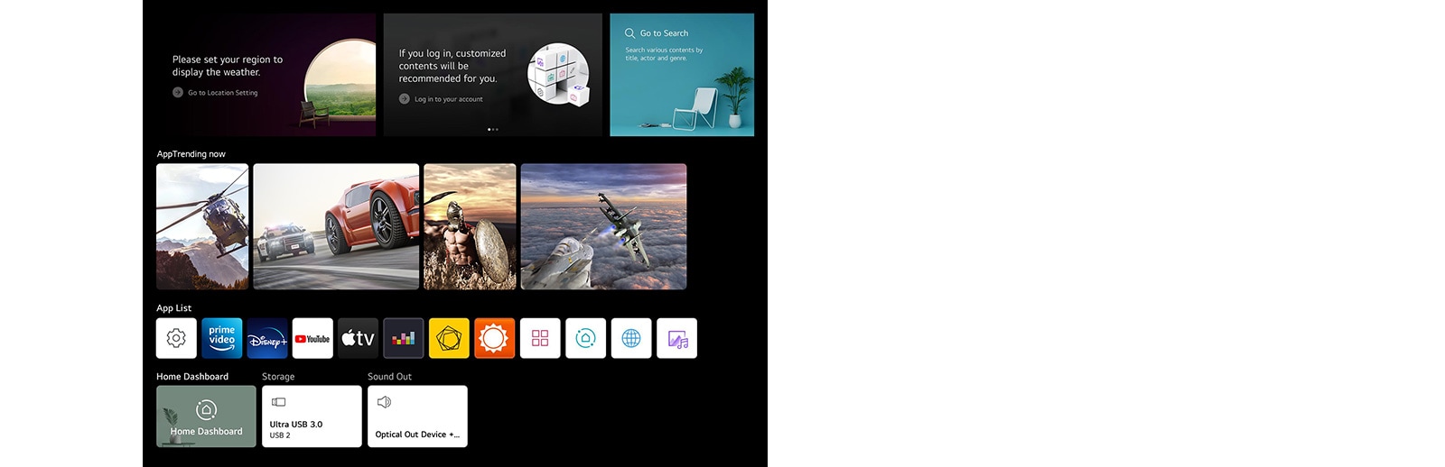 Disney+, YouTube, Apple TV y más están disponibles y son de fácil acceso en webOS 22.