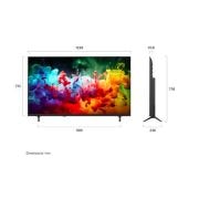 LG 55'' LG QNED AI QNED70 Mini LED 4K Smart TV 2026, LG QNED AI QNED70 Mini LED shown in front and side views highlights a 55-inch display with a 1228 mm-wide screen, 715 mm screen height, 776 mm height with stand, a 70.8 mm profile depth, and a stand f, 55QNED70BSA, thumbnail 2