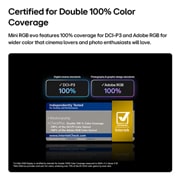 LG 65'' LG Mini RGB evo AI MRGB85 4K Smart TV 2026, LG Mini RGB evo AI MRGB85, con RGB Primary Color Pro, ofrece una cobertura de color del 100 % de DCI-P3 y Adobe RGB, certificado por Intertek., 65MRGB85BSC, thumbnail 4