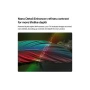 LG 75'' NANO 4K UHD AI NU85 Smart TV 2026, LG NANO 4K UHD AI NU85 con Nano Detail Enhancer muestra una imagen de pluma, impulsada por el procesador alpha AI que detecta texturas finas para mejorar el contraste y la profundidad y ofrecer una im, 75NU850BPSA, thumbnail 3