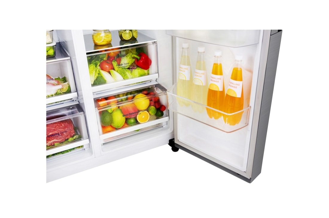 LG Refrigeradora Side by Side 24.3pᶟ (Gross) / 22.1pᶟ (Net) Compresor Linear Inverter ThinQ™, GS65MPP1, thumbnail 8