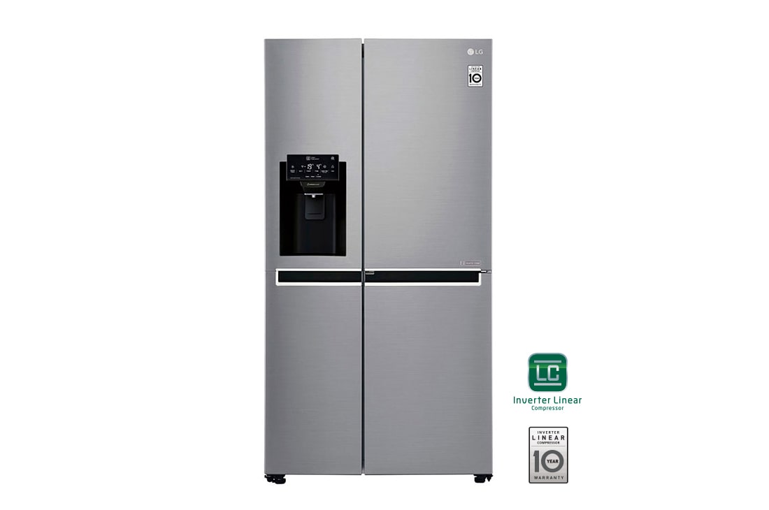 LG 24 pᶟ | Door-in-Door® | Side by Side | Moist Balance Crisper™ | Compresor linear inverter | Acero Brillante | ThinQ™ (Neto: 22 pᶟ), GS65SDP1