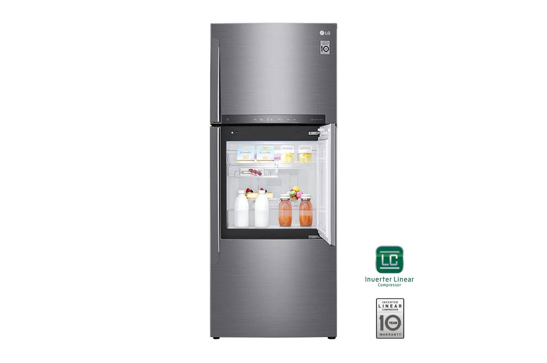 LG 17 pᶟ |Door-in-Door® |Top Freezer |DoorCooling+™ |Compresor linear inverter |Platinum silver |ThinQ™ , LT44MDP