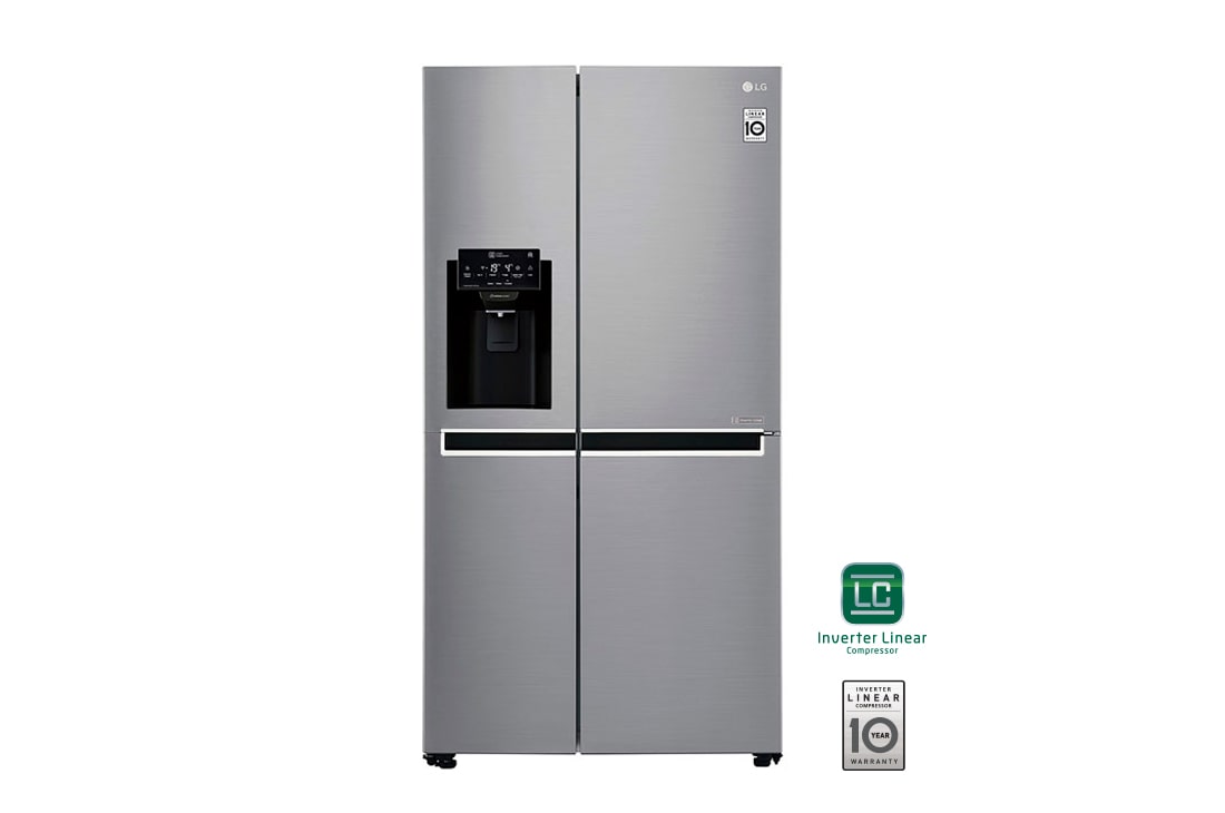 LG 24 pᶟ | Side by Side | Moist Balance Crisper™ | Compresor lineal inverter | Platinum Silver | ThinQ™ (Neto: 22 pᶟ), GS65SPP1