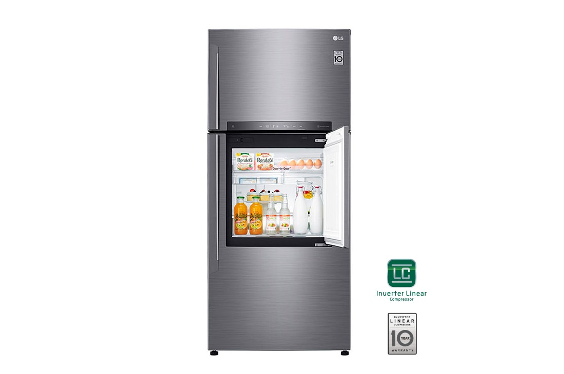 LG 19 pᶟ |Door-in-Door® |Top Freezer |Compresor linear inverter |Platinum silver |ThinQ™ , LT51MDP