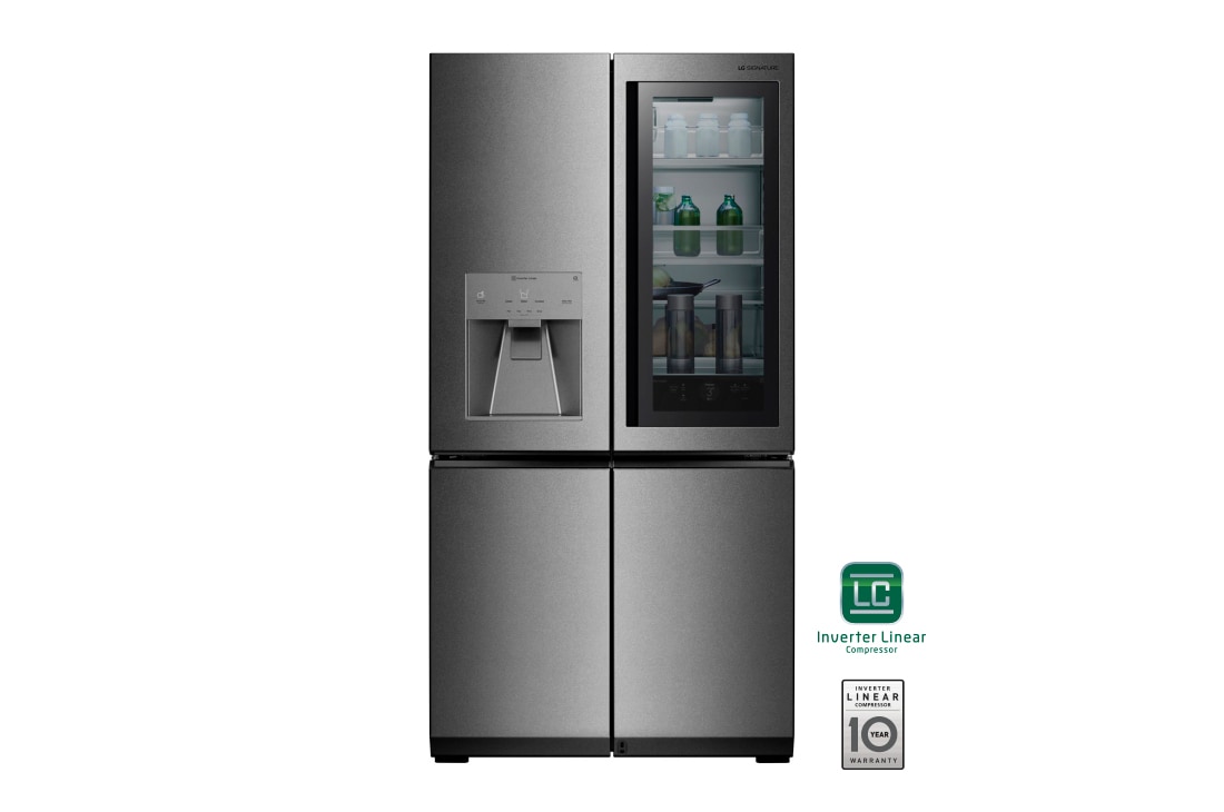 LG 34 pᶟ |InstaView™ Door-in-Door®| Smart wi-fi |Compresor linear inverter| Textured Steel |ThinQ™ , LUPXS3186N