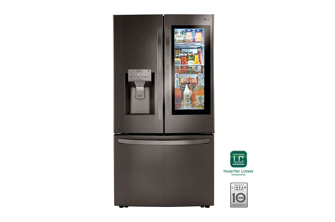 LG 32 pᶟ |InstaView™ Door-in-Door®|French Door|Craft Ice™ |Compresor linear inverter | Black Stainless|ThinQ™ (Neto: 30 pᶟ), LM89SXD