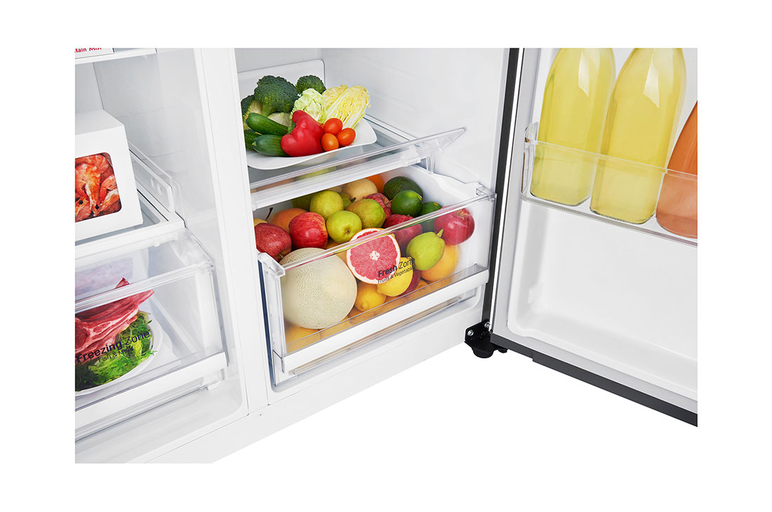 LG 24 pᶟ |Side by Side |Multi Air Flow™ |Compresor linear inverter |Dark Graphite Steel |Smart Diagnosis™ (Neto: 22 pᶟ), LS63MPGK, thumbnail 5