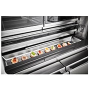 LG Refrigeradora French Door 33.6pᶟ (Gross) / 25.5pᶟ (Net) InstaView™ Door-in-Door® Compresor linear inverter Textured Steel ThinQ™, GM88SXM, thumbnail 12