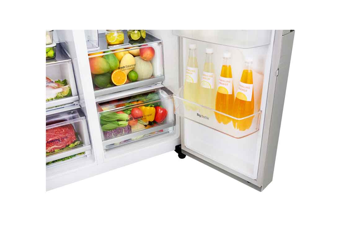 LG 24 pᶟ |InstaView™ Door-in-Door® |Side by Side |Hygiene Fresh⁺ |Compresor linear inverter |Noble Steel |ThinQ™ (Neto: 22 pᶟ), LS65SXNX, thumbnail 8