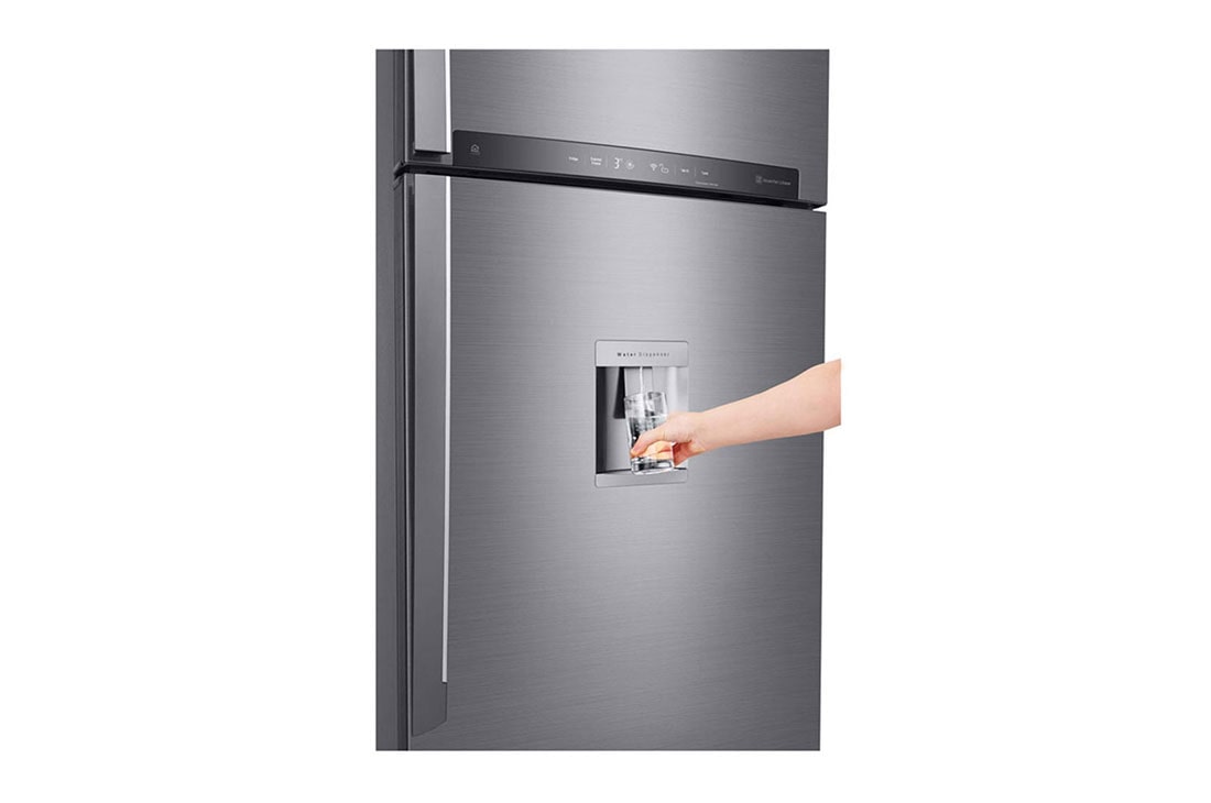 LG Refrigeradora Top Freezer 17pᶟ (Gross) / 16pᶟ (Net) Smart Inverter Acero Brillante ThinQ™, restive view, GT47SGP, thumbnail 5