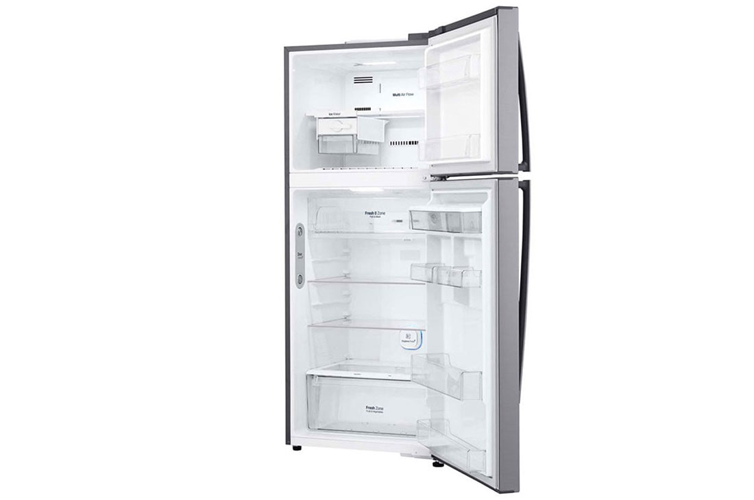 LG Refrigeradora Top Freezer 17pᶟ (Gross) / 16pᶟ (Net) Smart Inverter Acero Brillante ThinQ™, side view without content, GT47SGP, thumbnail 11