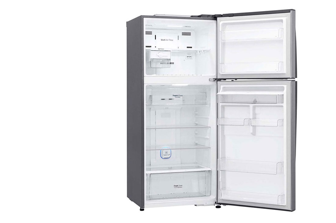 LG Refrigeradora Top Freezer 17pᶟ (Gross) / 16pᶟ (Net) Smart Inverter Acero Brillante ThinQ™, side view without content, GT47SGP, thumbnail 13
