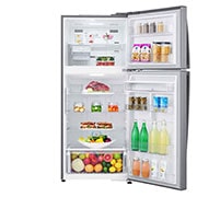 LG Refrigeradora Top Freezer 17pᶟ (Gross) / 16pᶟ (Net) Smart Inverter Acero Brillante ThinQ™, font view with content , GT47SGP, thumbnail 2