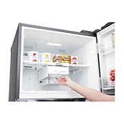 LG Refrigeradora Top Freezer 17pᶟ (Gross) / 16pᶟ (Net) Smart Inverter Acero Brillante ThinQ™, restive view, GT47SGP, thumbnail 8