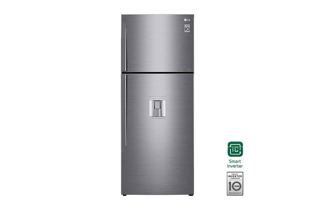 LG Refrigeradora Top Freezer 17p³(Gross)/15.5p³(Net) Multi Air Flow Linear Cooling DoorCooling⁺™ + Dispensador de Agua Smart Inverter, GT47WGP