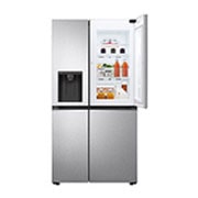 LG Refrigeradora Side by Side 27.1pᶟ (NET) / 28.7pᶟ (Gross)  Door-in-Door™ ThinQ™ UVnano™, vista frontal abierta con alimentos, LS77SDS, thumbnail 7