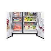 LG Refrigeradora Side By Side 22.4pᶟ (Net) / 24pᶟ (Gross) ThinQ™ Door-in-Door™ Craft Ice™ Negro Mate, Vista del botón oculto, LS66SXTC, thumbnail 6