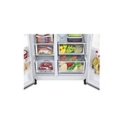LG Refrigeradora Side by Side 28.7pᶟ(Gross) / 27.2pᶟ(Net) LG GS75SPP DoorCooling⁺™ Compresor Smart Inverter, vista del cajón, GS75SPP, thumbnail 4