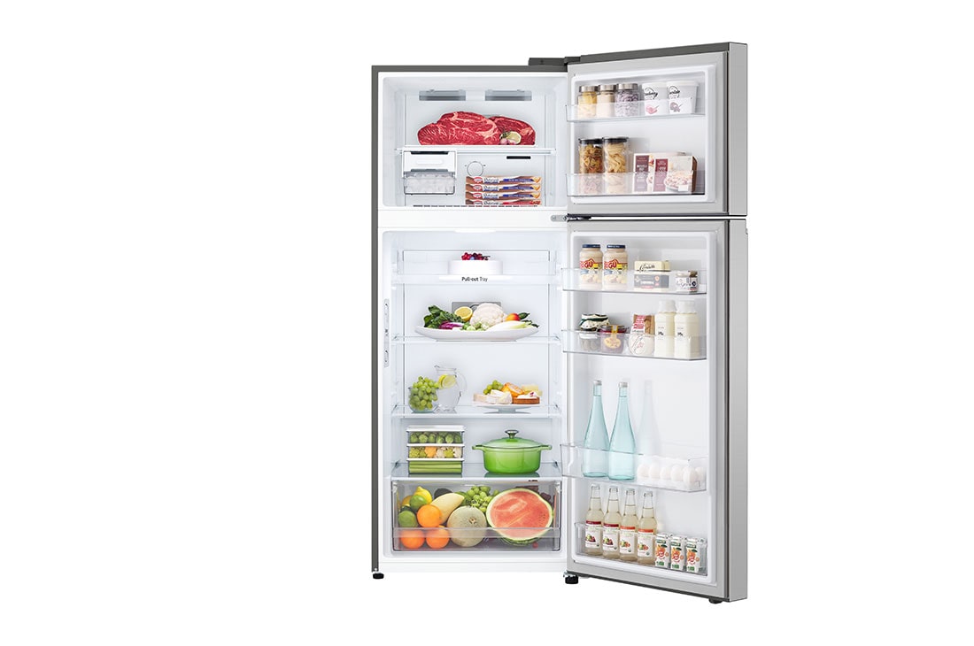 LG Refrigerador Top Freezer 14 cu.ft | Smart Inverter, front open view with food stored, VT40BPP, thumbnail 2