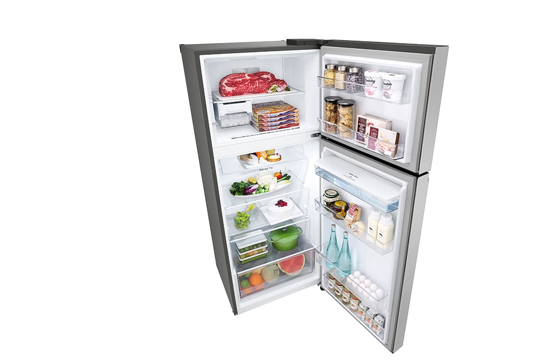 LG Refrigerador Top Freezer 15 cu.ft | Smart Inverter, top perspective open view with food stored, VT40WPP, thumbnail 10