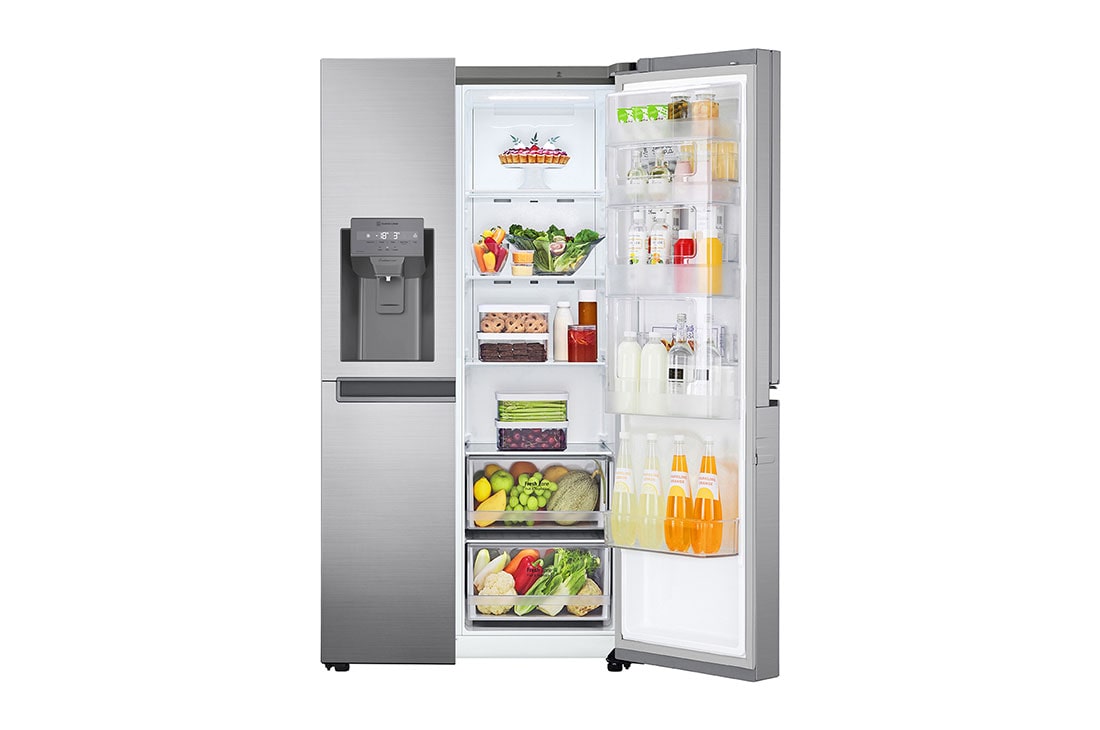 LG Refrigeradora Side by Side 23.8pᶟ (Gross) / 21.6pᶟ (Net)  LINEARCooling™ Multi Air Flow™ ThinQ™ Platinum Silver , Vista del lado izquierdo, LS65WDPK, thumbnail 11