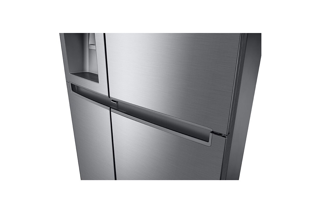 LG Refrigeradora Side by Side 23.8pᶟ (Gross) / 21.6pᶟ (Net)  LINEARCooling™ Multi Air Flow™ ThinQ™ Platinum Silver , dispensador vista lateral izquierda, LS65WDPK, thumbnail 5