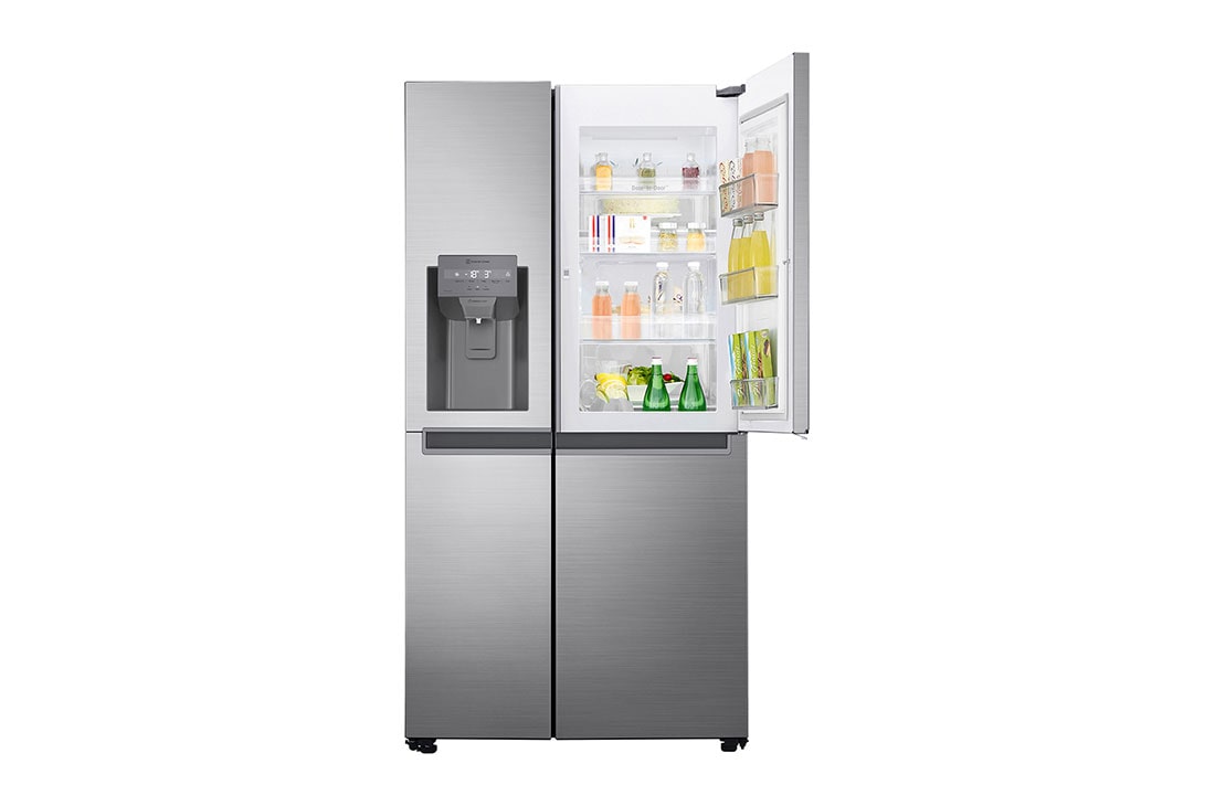 LG Refrigeradora Side by Side 23.8pᶟ (Gross) / 21.6pᶟ (Net)  LINEARCooling™ Multi Air Flow™ ThinQ™ Platinum Silver , frente hizo vista abierta, LS65WDPK, thumbnail 8