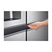 LG Refrigeradora Side by Side 23.8pᶟ (Gross) / 21.6pᶟ (Net)  LINEARCooling™ Multi Air Flow™ ThinQ™ Platinum Silver , vista de botones ocultos, LS65WDPK, thumbnail 3