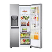 LG Refrigeradora Side by Side 23.8pᶟ (Gross) / 21.6pᶟ (Net)  LINEARCooling™ Multi Air Flow™ ThinQ™ Platinum Silver , Vista del lado izquierdo, LS65WDPK, thumbnail 11