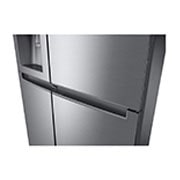 LG Refrigeradora Side by Side 23.8pᶟ (Gross) / 21.6pᶟ (Net)  LINEARCooling™ Multi Air Flow™ ThinQ™ Platinum Silver , dispensador vista lateral izquierda, LS65WDPK, thumbnail 5