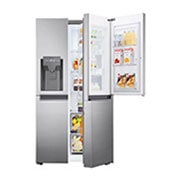 LG Refrigeradora Side by Side 23.8pᶟ (Gross) / 21.6pᶟ (Net)  LINEARCooling™ Multi Air Flow™ ThinQ™ Platinum Silver , el frente abrió la vista de la comida, LS65WDPK, thumbnail 7