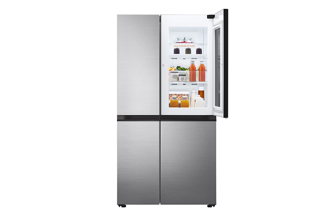LG Refrigeradora Side by Side InstaView™ 27.83pᶟ (Net) Door-in-Door® Linear Inverter ThinQ™, Font view side door open , VS27BXQP, thumbnail 3