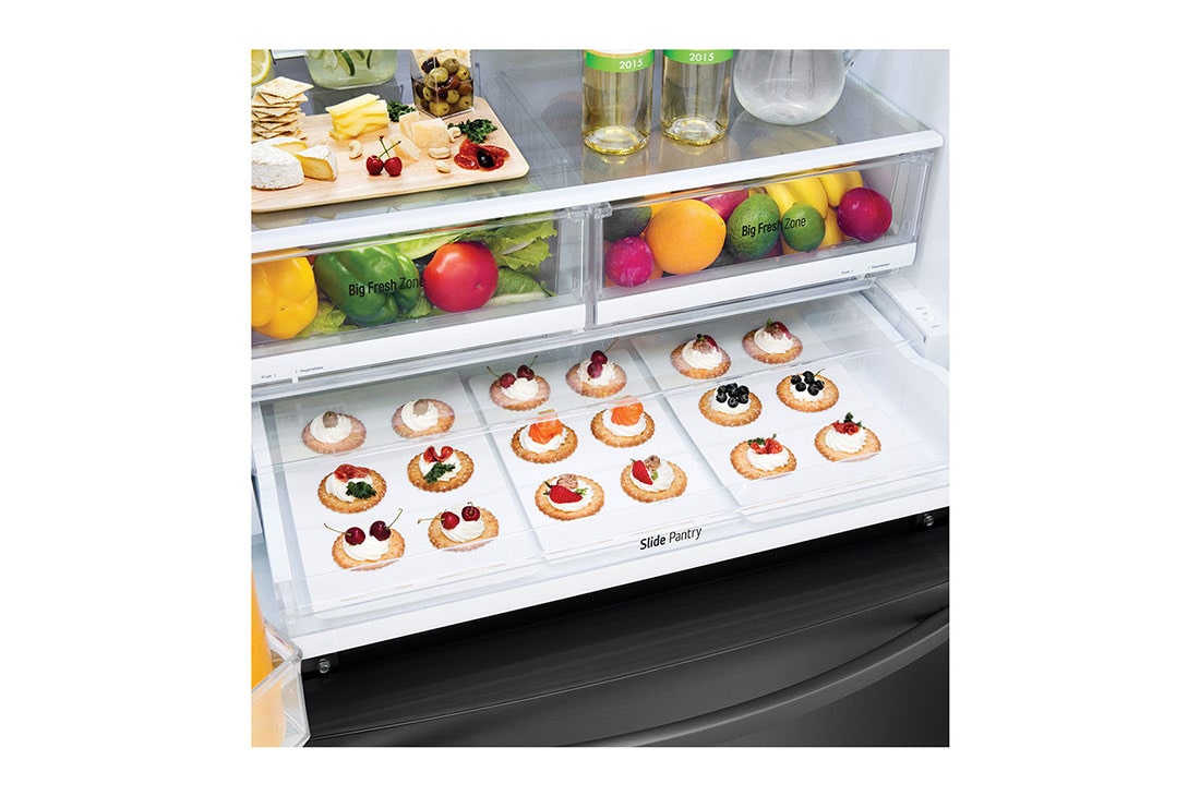 LG Refrigeradora French Door 28p³ (NET)/ 28p³ (Gross) Smart Inverter Multi Air Flow™ ThinQ™, Refrigerador French Door Gran Capacidad 28 pies cúbicos con Dispensador de Agua y Hielos | Smart Inverter, GM78SGT, thumbnail 7