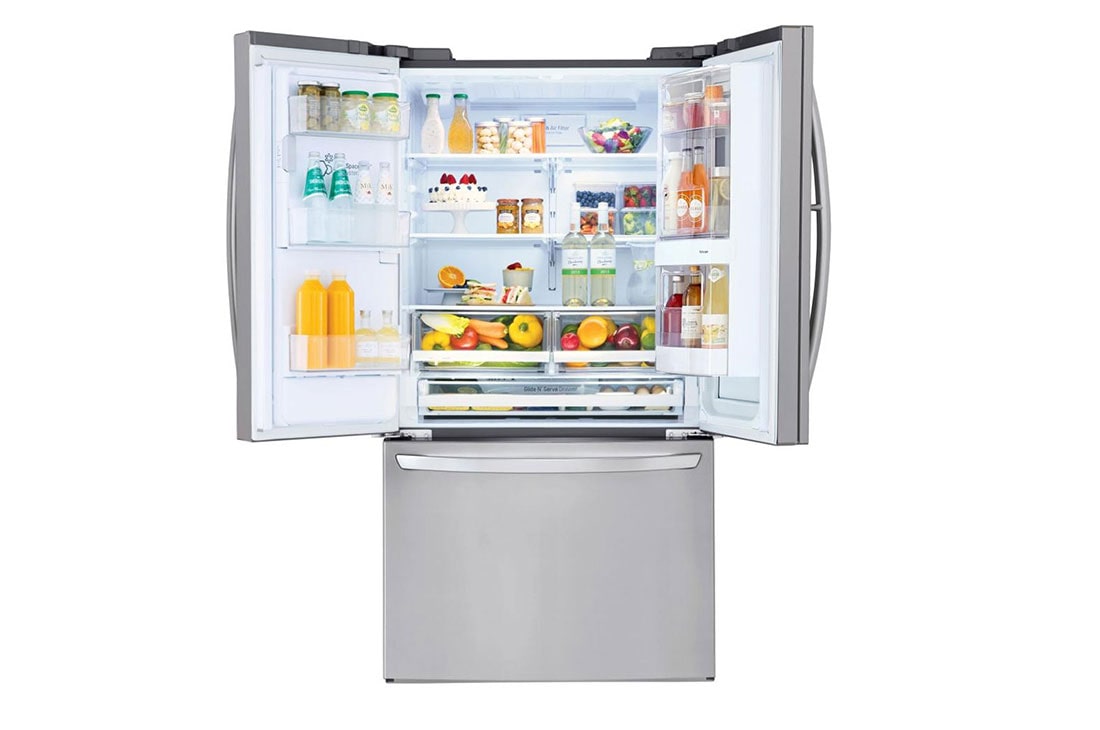 LG Refrigeradora French Door InstaView™ 28pᶟ (Gross) / 28pᶟ (Net) Door-in-Door® Compresor Smart Inverter, front view, GM78SXS, thumbnail 2