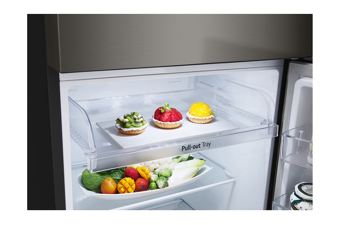 LG Refrigeradora Top Freezer 11.8pᶟ (Net) / 12.7pᶟ (Gross) LG VT34BPPM Smart Inverter Compressor, respective view, VT34BPPM, thumbnail 2