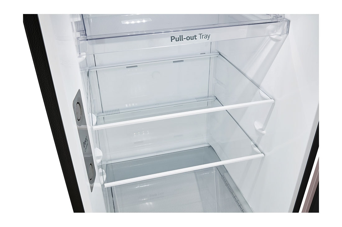 LG Refrigeradora Top Freezer 13.2pᶟ (Net) / 14 pᶟ (Gross) LG Smart Inverter Compressor™ LINEARCooling™ Puerta Clay Pink, detail view of bottom fridge handle, VT38BPK, thumbnail 8