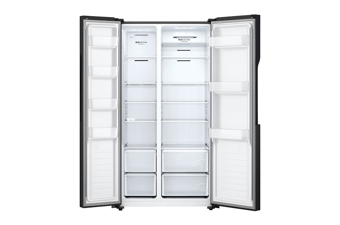 LG Refrigeradora Side by Side 18p³ (Gross) / 18p³ (Net)  Multi Air Flow Inverter Compressor Total , Comida abierta en la parte delantera derecha, GS51MPD, thumbnail 6