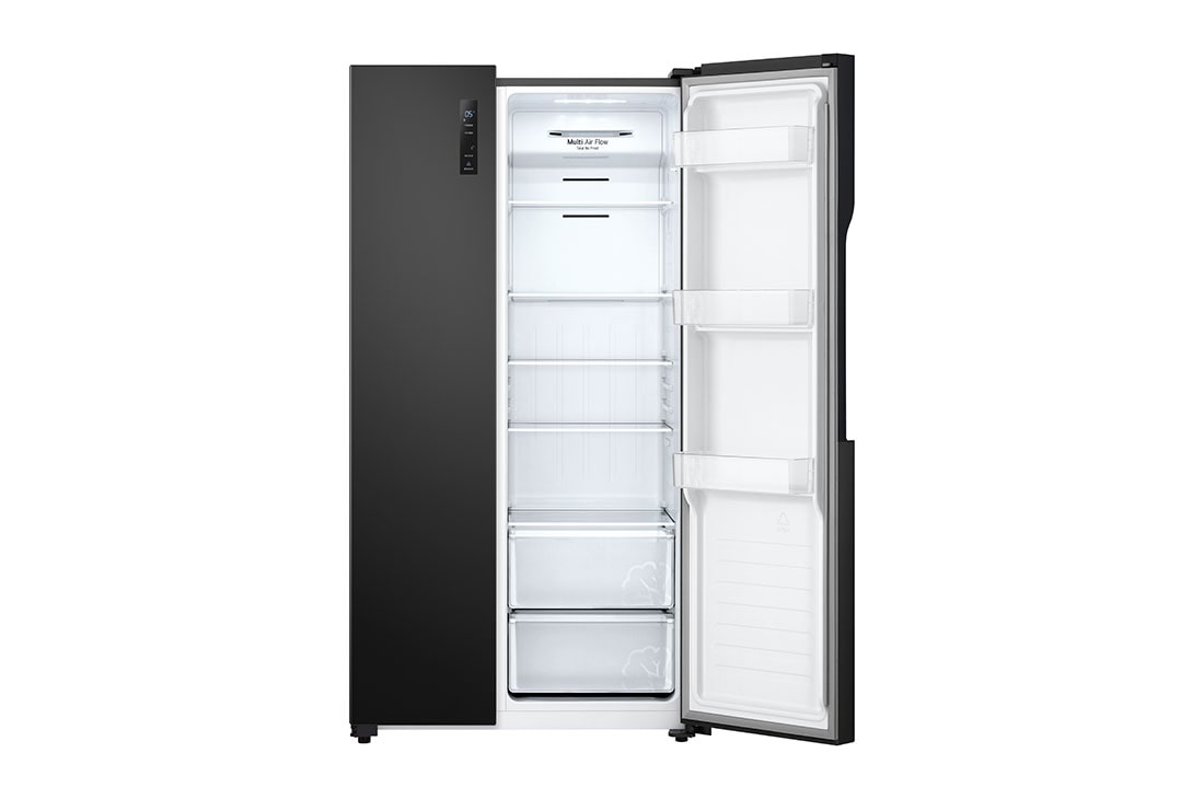 LG Refrigeradora Side by Side 18p³ (Gross) / 18p³ (Net)  Multi Air Flow Inverter Compressor Total , Comida abierta con perspectiva superior, GS51MPD, thumbnail 8