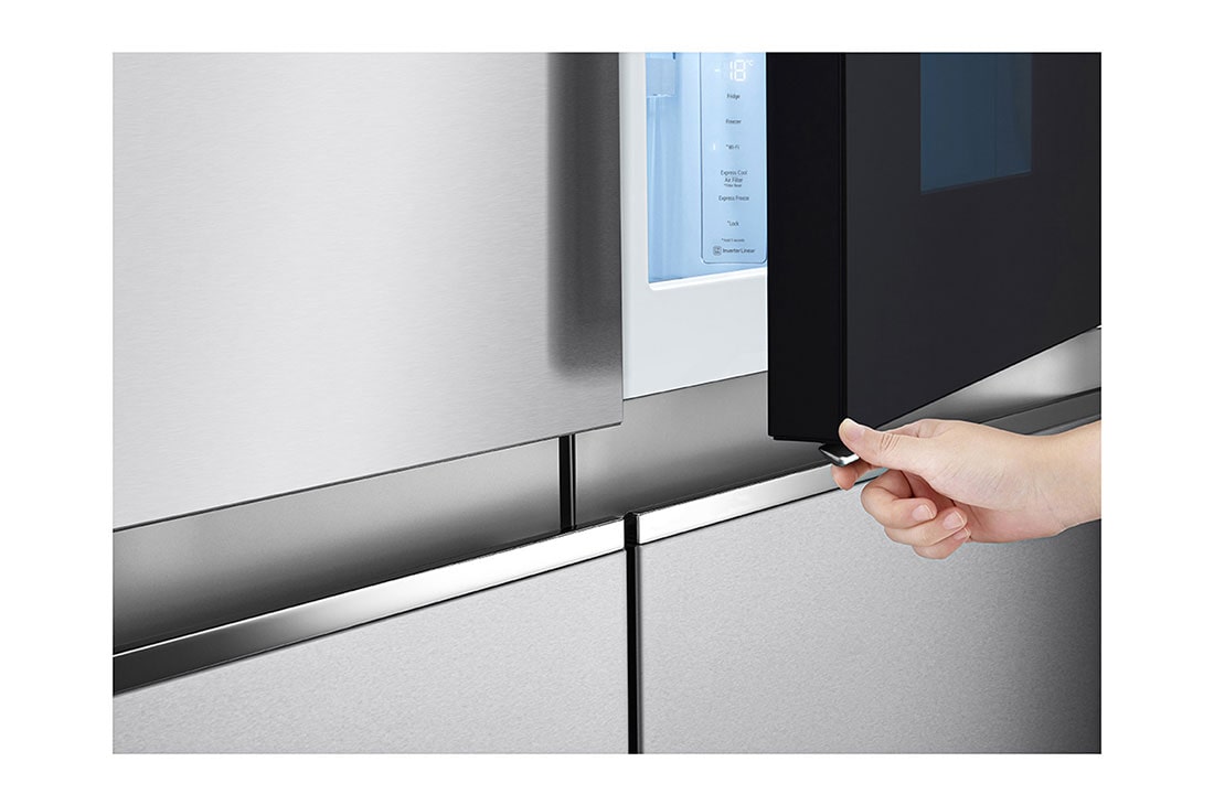 LG Refrigerador Side By Side LG VS25QFNW| LINEARCOOLING™ | 24.5 P<sup>3</sup> | Brushed Steel, vista de botones ocultos, VS25QFNW, thumbnail 5