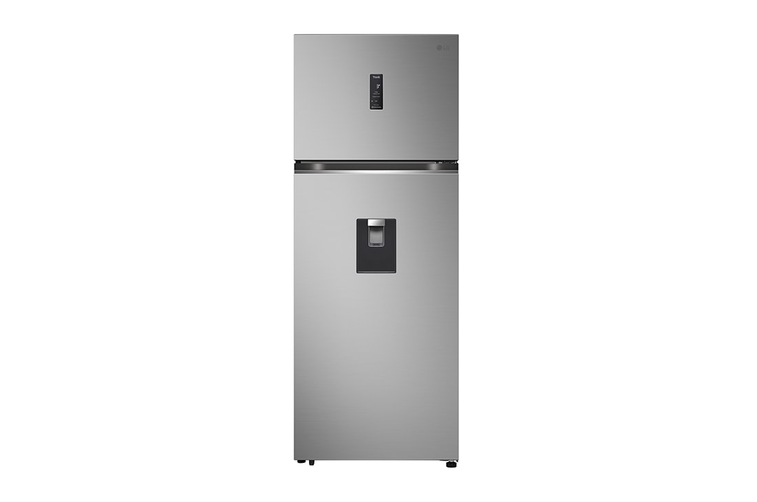 LG Refrigeradora Top Freezer 17pᶟ (Gross) / 16pᶟ (Net)  Smart Inverter Acero Brillante ThinQ™ , font view, VT48SPYC