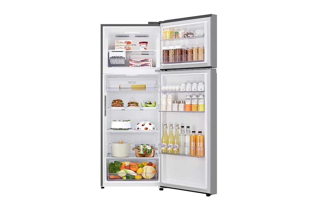 LG Refrigeradora Top Freezer 493L (Gross) / 461L (Net) LG VT48BPY Multi Air Flow Linear Cooling DoorCooling+™ + Smart Inverter , font door open without content view, VT48BPY, thumbnail 3