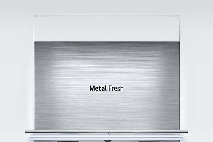 Vista frontal del panel metálico Metal Fresh con el logo "Metal Fresh" visible.