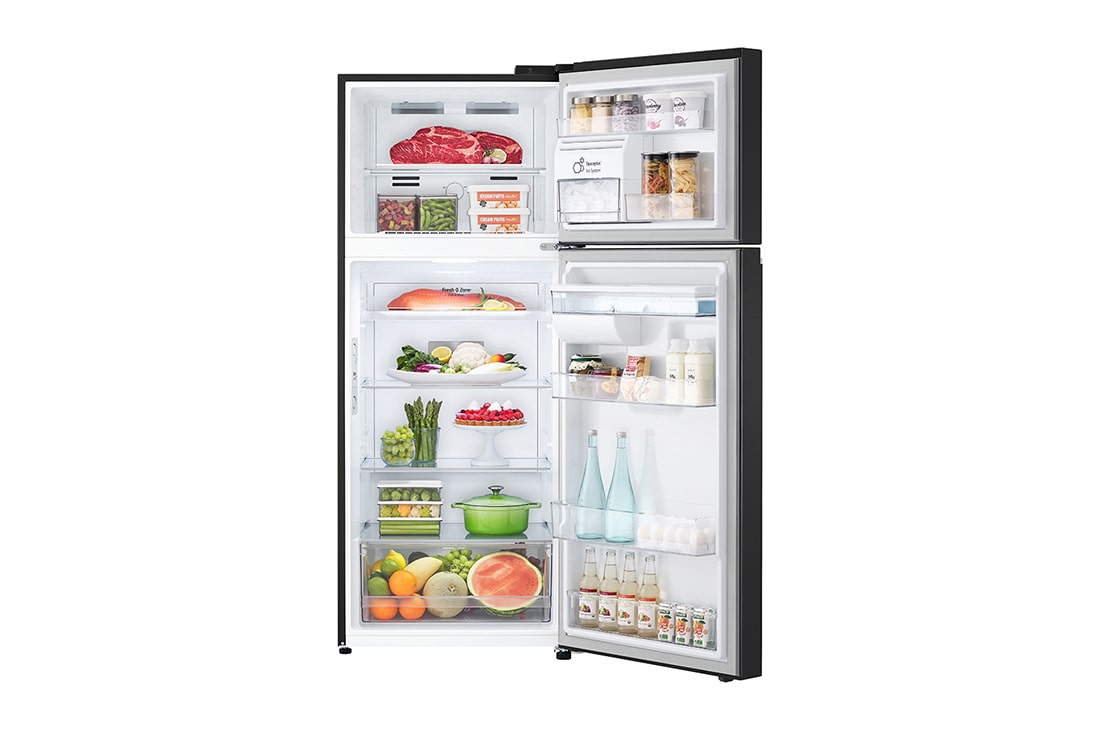 LG Refrigeradora Top Freezer 13.5pᶟ (Net) / 14.9 pᶟ (Gross) Smart Inverter & ThinQ™, color Negro Mate, drawer with fruit stored, VT40APD, thumbnail 3